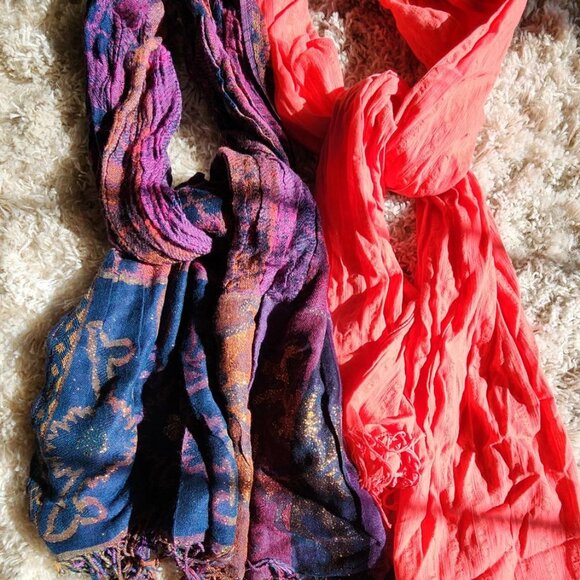 Bundle of Two Scarves Pink Cotton Hollister Scarf - Picture 1 of 4